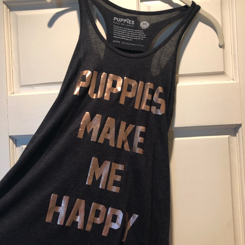 Puppies Make Me Happy Racerback Tank